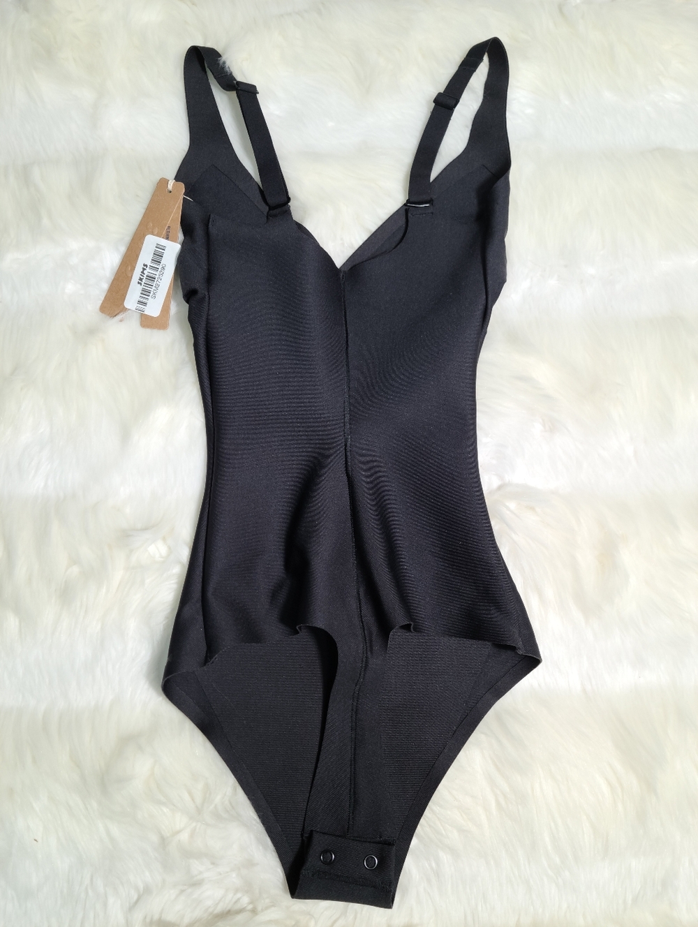 SKIMS Unlined Plunge Thong Bodysuit Black Onyx Women X-Small NEW - Picture 2 of 6